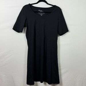 Sahalie Classic Black Short Sleeve Dress Womens Size M